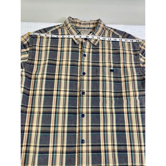 Vintage LL Bean Mens Plaid Button Down Shirt Large Tall Vintage Plaid Mens Shirt - Picture 9 of 15